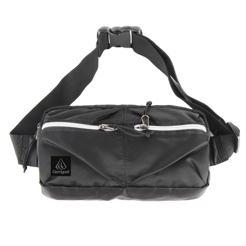 Fashion Waist Pack Street Bag High Class Black Water Repellent Light Weight Plug-in Botton Adjustable