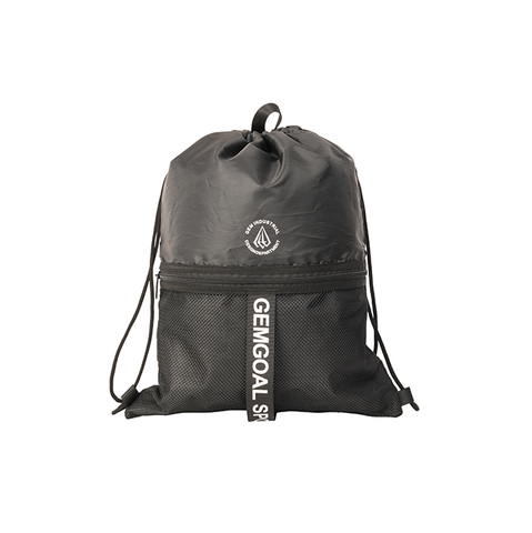 Draw String Bag Sports Simple Light Weight Shoes Bag Yoga Beach GYM Black Foldable