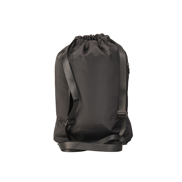Draw String Bag Sports Simple Light Weight Shoes Bag Yoga Beach GYM Black Foldable
