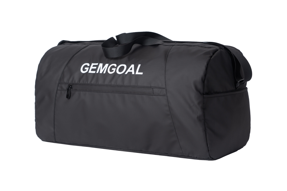 Sports Duffle Bag, Gym Bag, Ventilated Shoe Compartment, Travel Duffel Black, PU coating material, Black