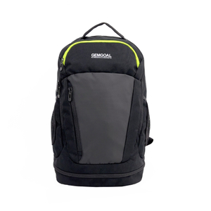 GEMGOAL Sports Backpack 30L - Travel Backpack Gym Bag with Shoe Compartment & Fluorescent Green Zipper, Lightweight Laptop Backpack for Men/Women Black
