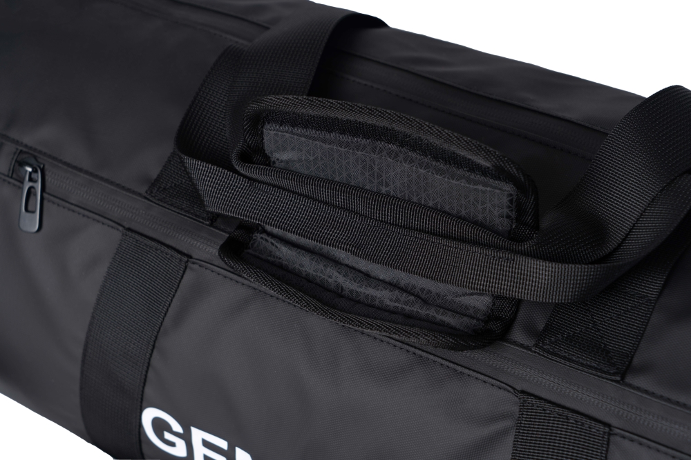 Sports Duffle Bag, Gym Bag, Ventilated Shoe Compartment, Travel Duffel Black, PU coating material, Black