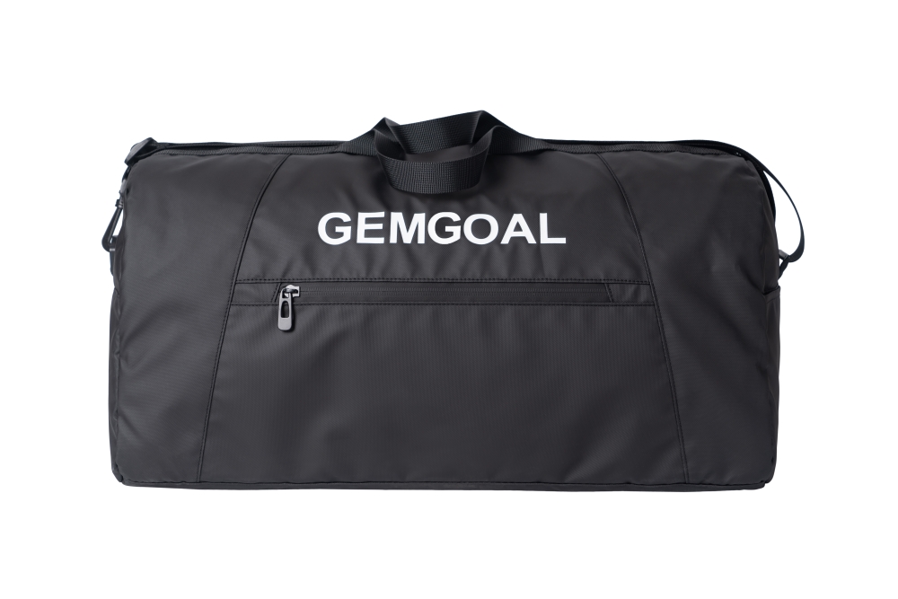 Sports Duffle Bag, Gym Bag, Ventilated Shoe Compartment, Travel Duffel Black, PU coating material, Black