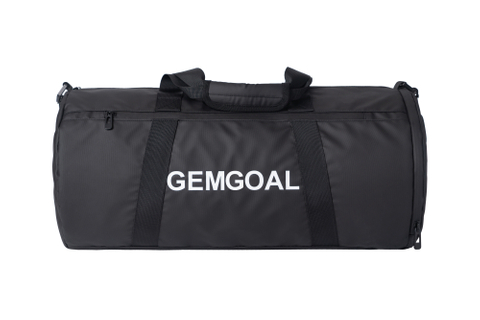 Sports Duffle Bag, Gym Bag, Ventilated Shoe Compartment, Travel Duffel Black, PU coating material, Black