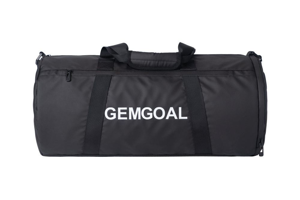 Sports Duffle Bag, Gym Bag, Ventilated Shoe Compartment, Travel Duffel Black, PU coating material, Black