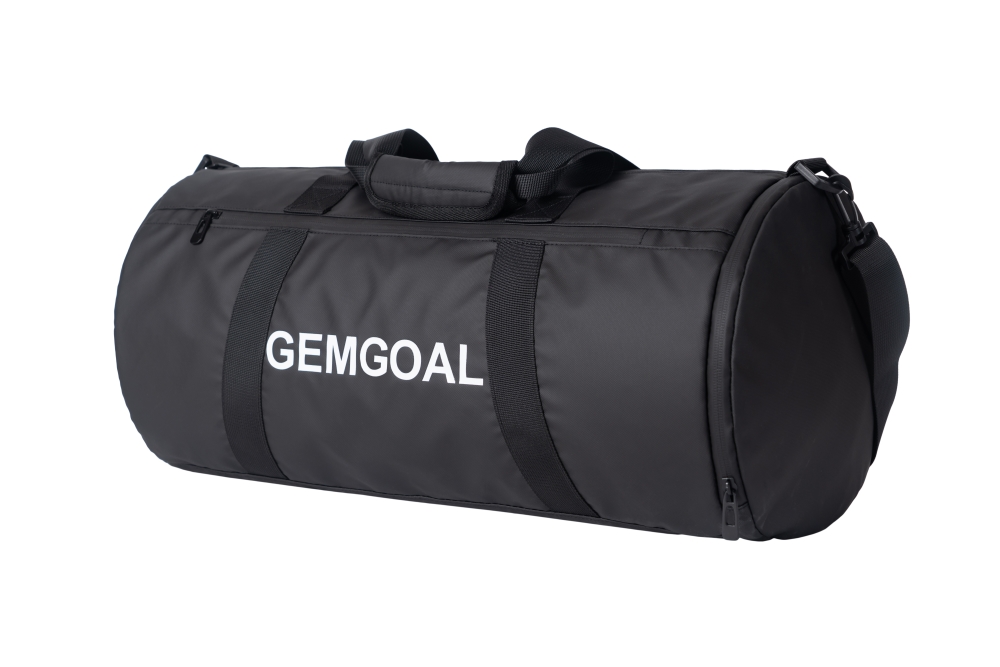 Sports Duffle Bag, Gym Bag, Ventilated Shoe Compartment, Travel Duffel Black, PU coating material, Black