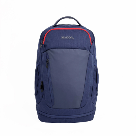 GEMGOAL Sports Backpack 30L - Travel Backpack Gym Bag with Shoe Compartment & Fluorescent Green Zipper, Lightweight Laptop Backpack for Men/Women Navy