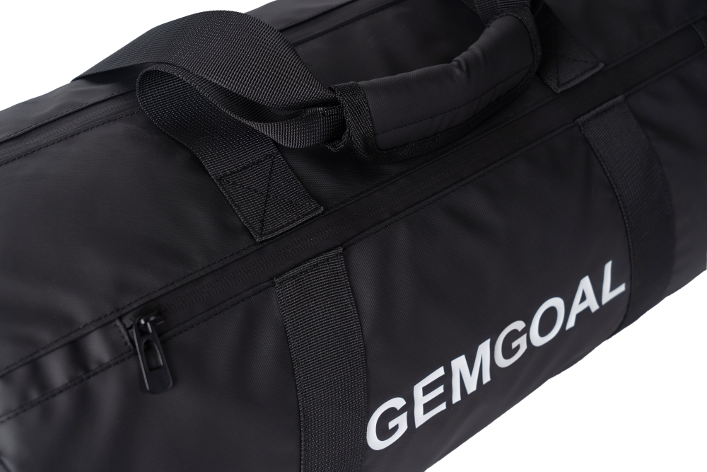 Sports Duffle Bag, Gym Bag, Ventilated Shoe Compartment, Travel Duffel Black, PU coating material, Black